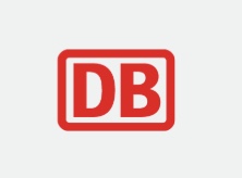 Begutachtung Pasing Bhf Logo der Deutschen Bahn (DB) in rotem Rechteck auf hellem Hintergrund.